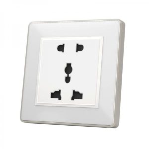 Universal Wall Switch Socket Double Electrical Power Glass PC Material Customizable for Hotels