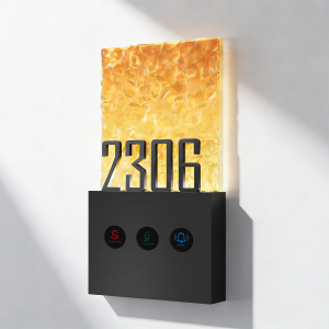 Customized electronic DND crystal number doorplate for smart hotels room